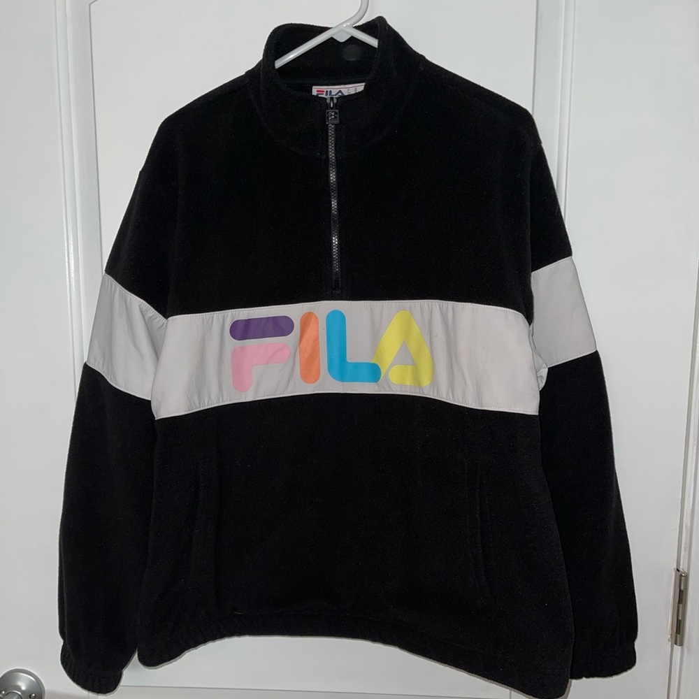 Fila Cropped Half Zip Fleece Sweatshirt
